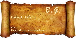 Behul Gál névjegykártya